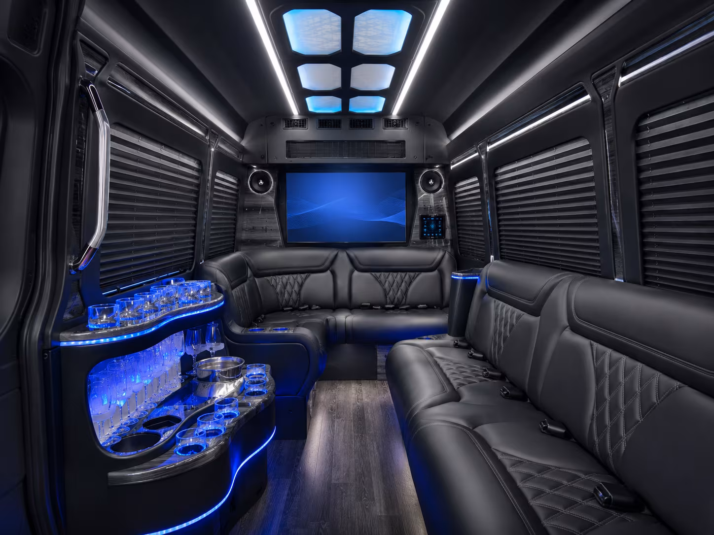 richardson 30 passenger party bus interior