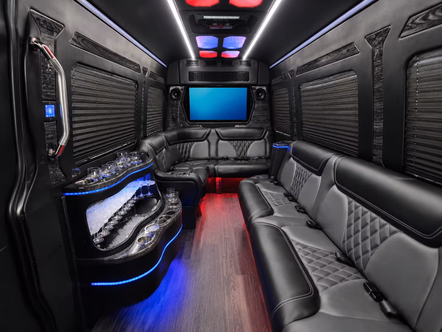 richardson 40 passenger party bus inside