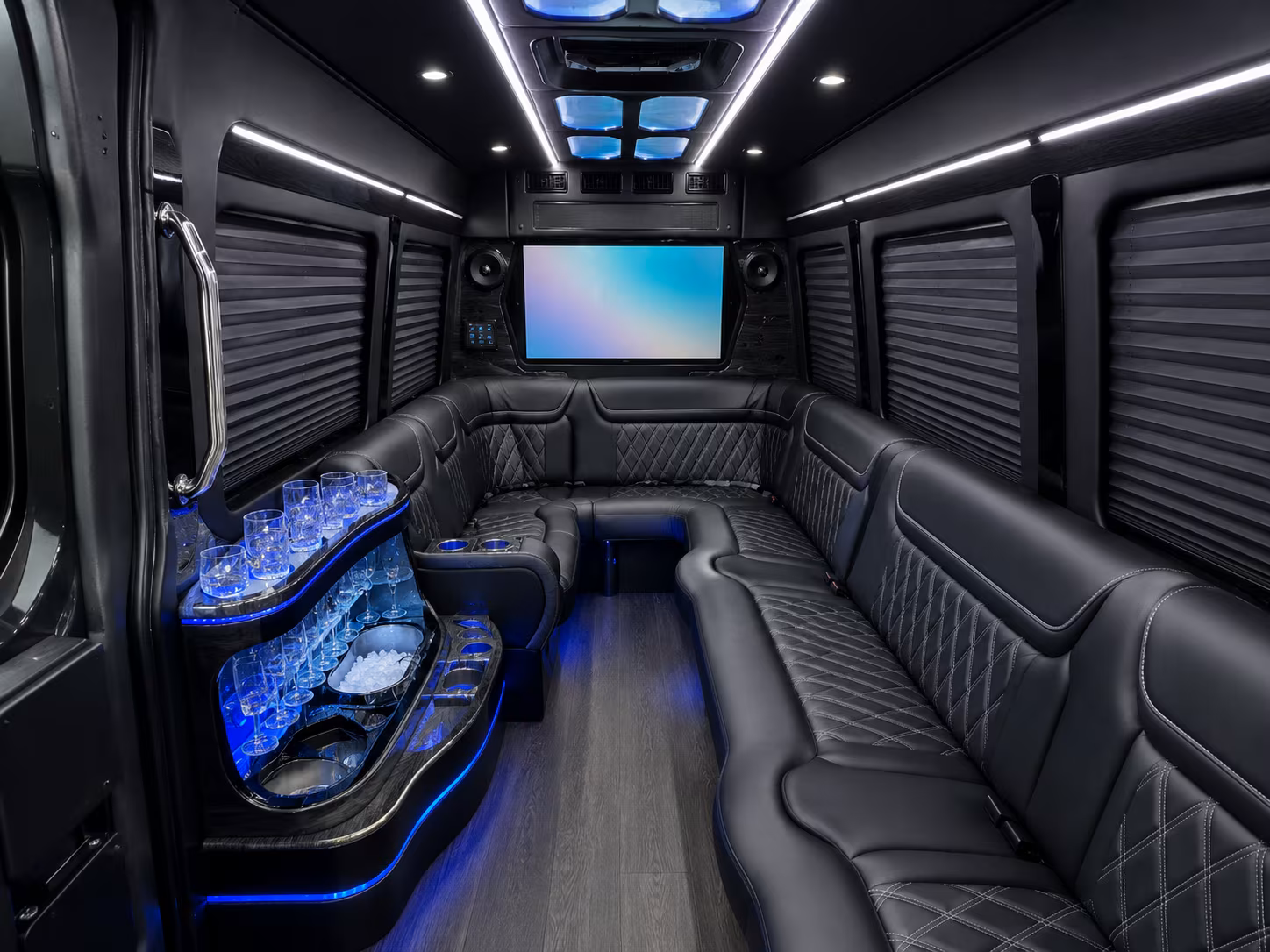 richardson 50 passenger party bus interior